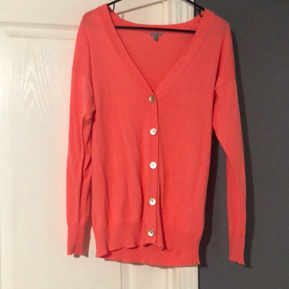 Coral pink cardigan